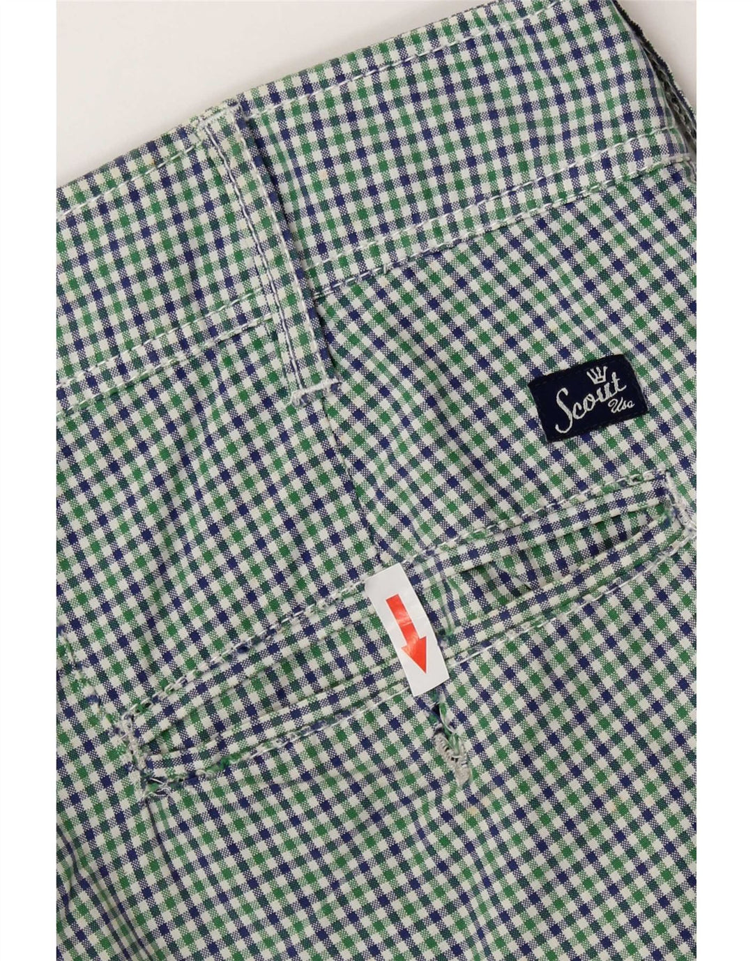 Shorts Chino Masculino Scout Grande W34 Algodão Xadrez Verde