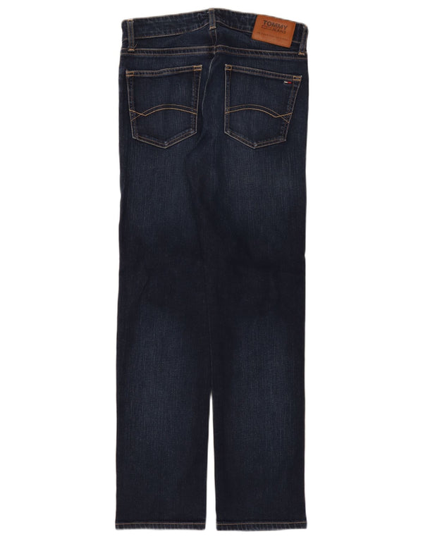 Jeans retos masculinos Tommy Hilfiger W30 L30 algodão azul marinho