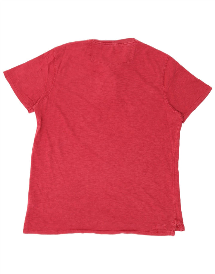 Camiseta masculina Fat Face Top grande algodão vermelho