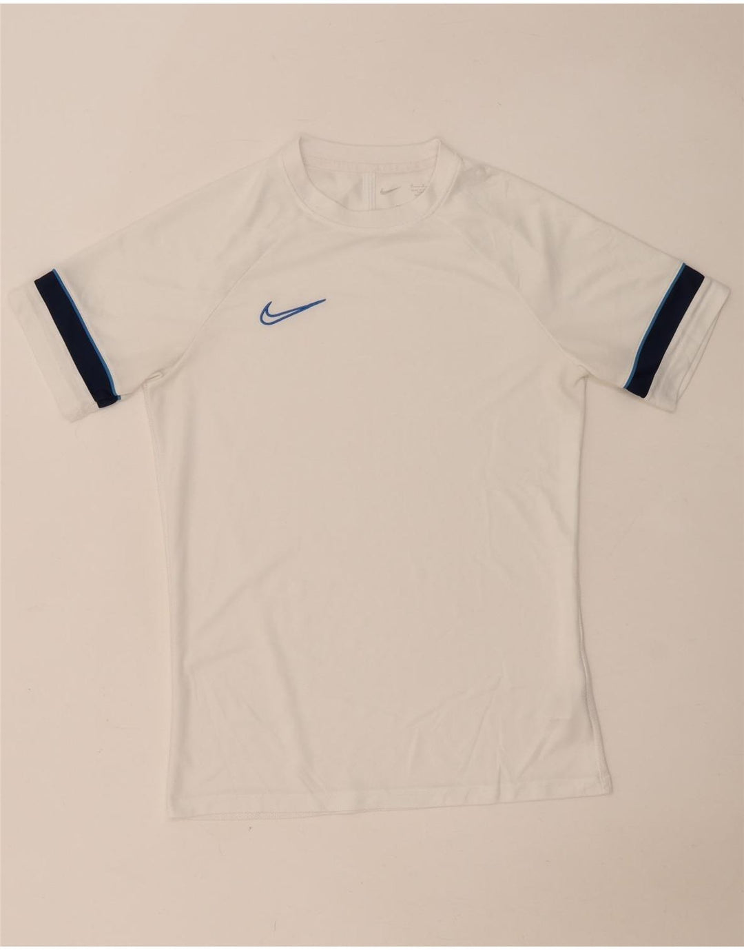 Camiseta masculina NIKE Dri Fit Top médio branco colorblock poliéster