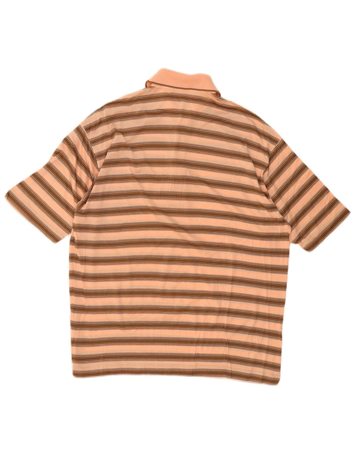 Camisa pólo masculina Franco Ziche listrada bege grande