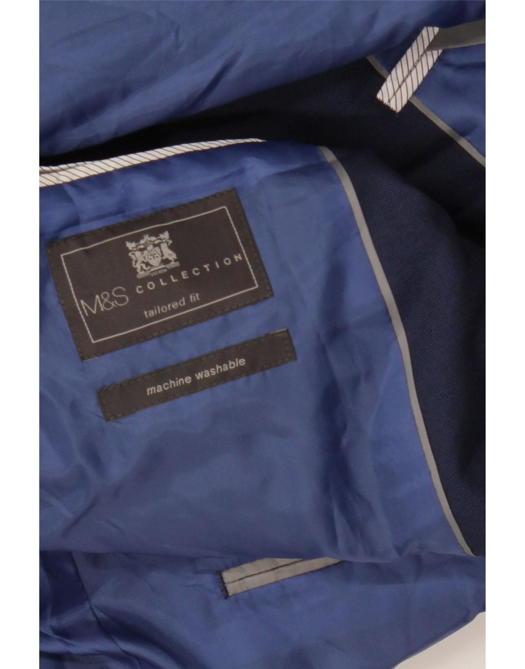 Jaqueta blazer masculina MARKS & SPENCER sob medida Reino Unido 44 2XL azul marinho