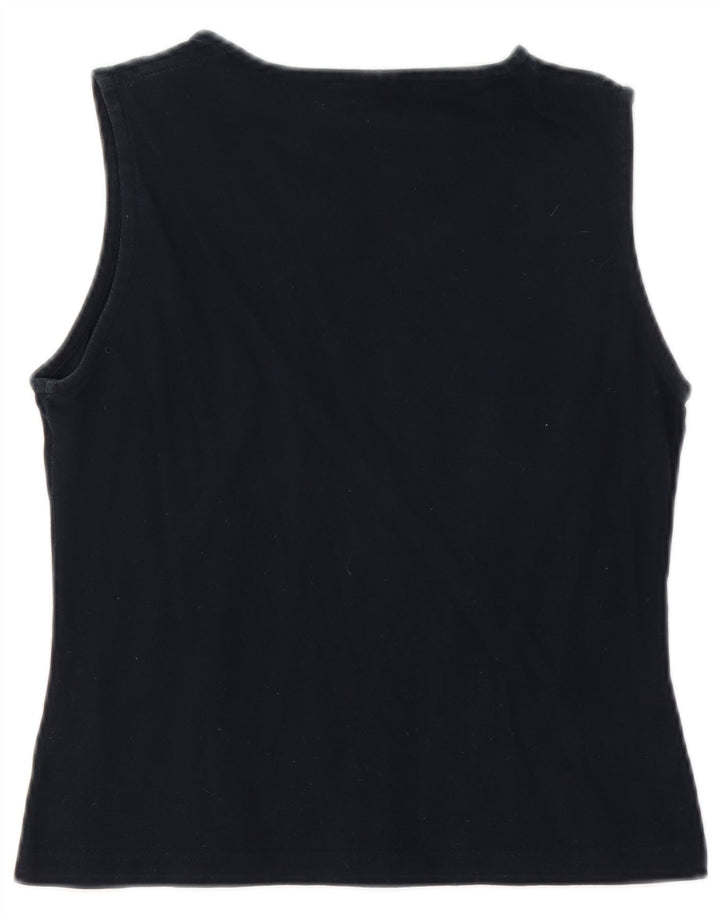 SERGIO TACCHINI Top colete feminino UK 12 médio azul marinho