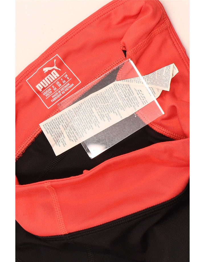 Puma Womens Capri Leggings UK 8 Pequeno Preto Colorblock Poliéster