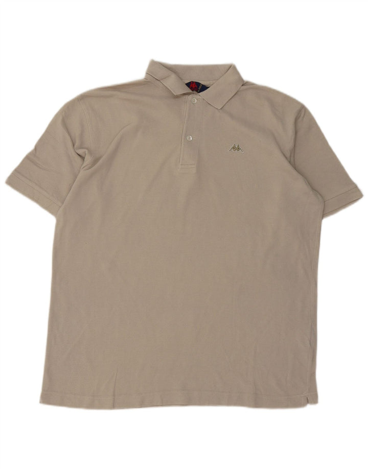 Camisa polo masculina Kappa algodão cinza médio