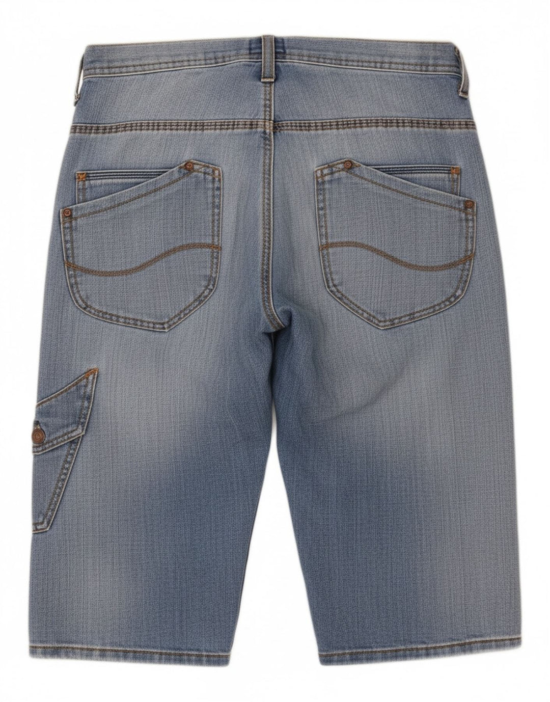 Bermuda jeans cargo LEE Boys 13-14 anos W28 algodão azul