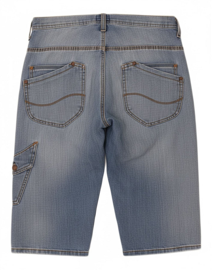 Bermuda jeans cargo LEE Boys 13-14 anos W28 algodão azul