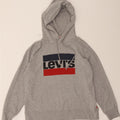 LEVI'S Mens Graphic Hoodie Jumper Medium Grey Cotton Vintage Levi's and Second-Hand Levi's from Messina Hembry 