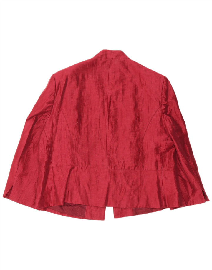 Jaqueta blazer feminina CC com 1 botão Reino Unido 20 2XL linho borgonha