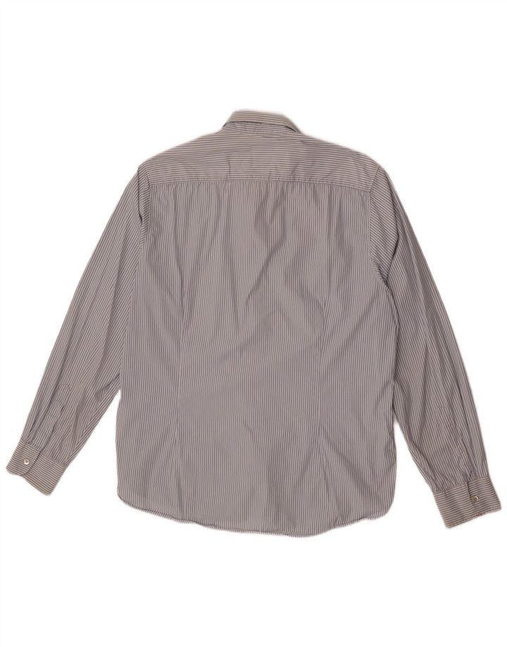 Camisa masculina Ted Baker tamanho 5 XL algodão listrado azul