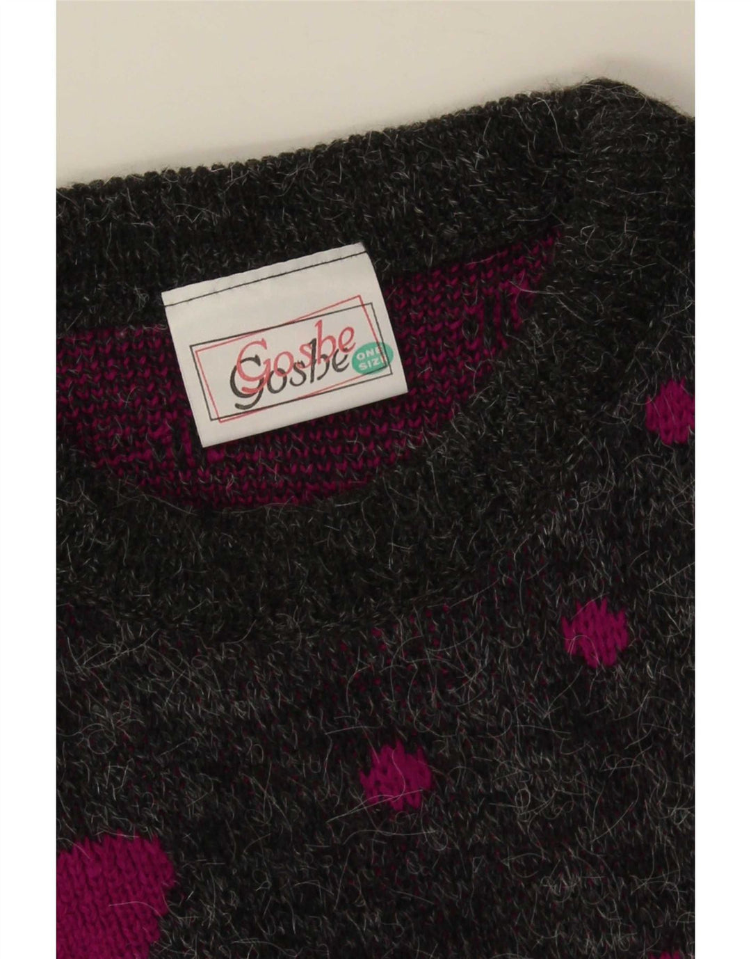 Suéter feminino vintage com gola canoa e palangre, tamanho único, cinza manchado