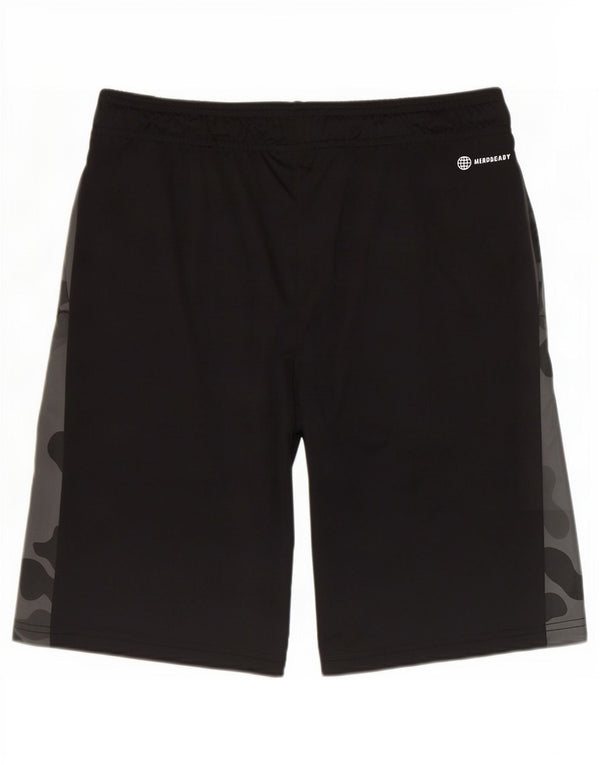 Shorts esportivos Adidas Aeroready para meninos 15-16 anos cinza camuflado poliéster