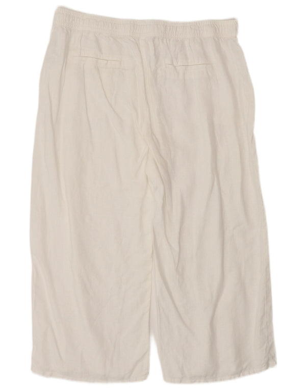 Calças cortadas femininas Marks & Spencer UK 14 grandes W30 L28 brancas