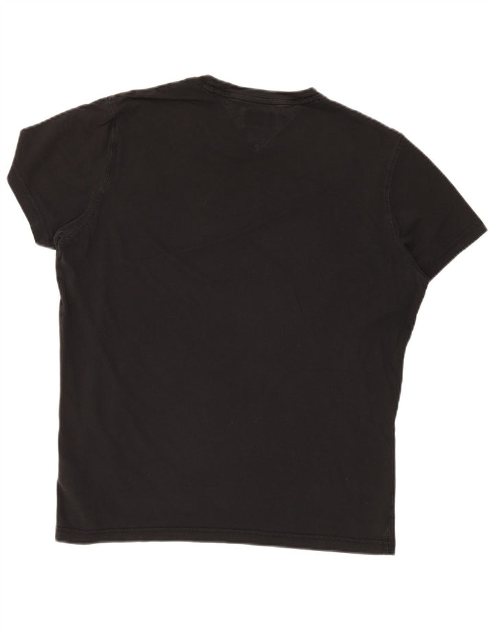 Camiseta masculina TOMMY HILFIGER de algodão preto médio