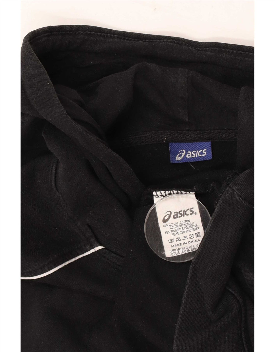 Asics Mens Hoodie Jumper Médio Algodão Preto