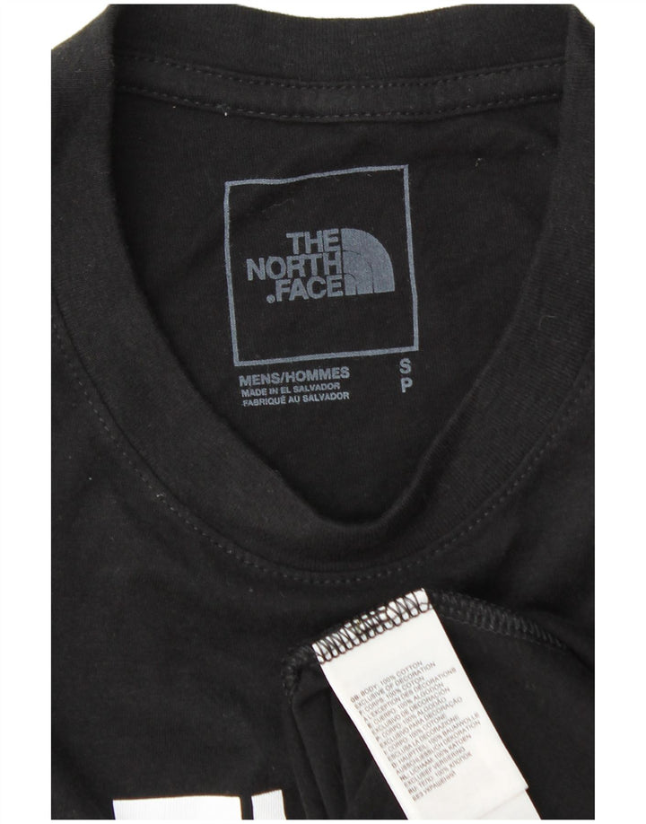 Camiseta gráfica masculina The North Face, top pequeno de algodão preto