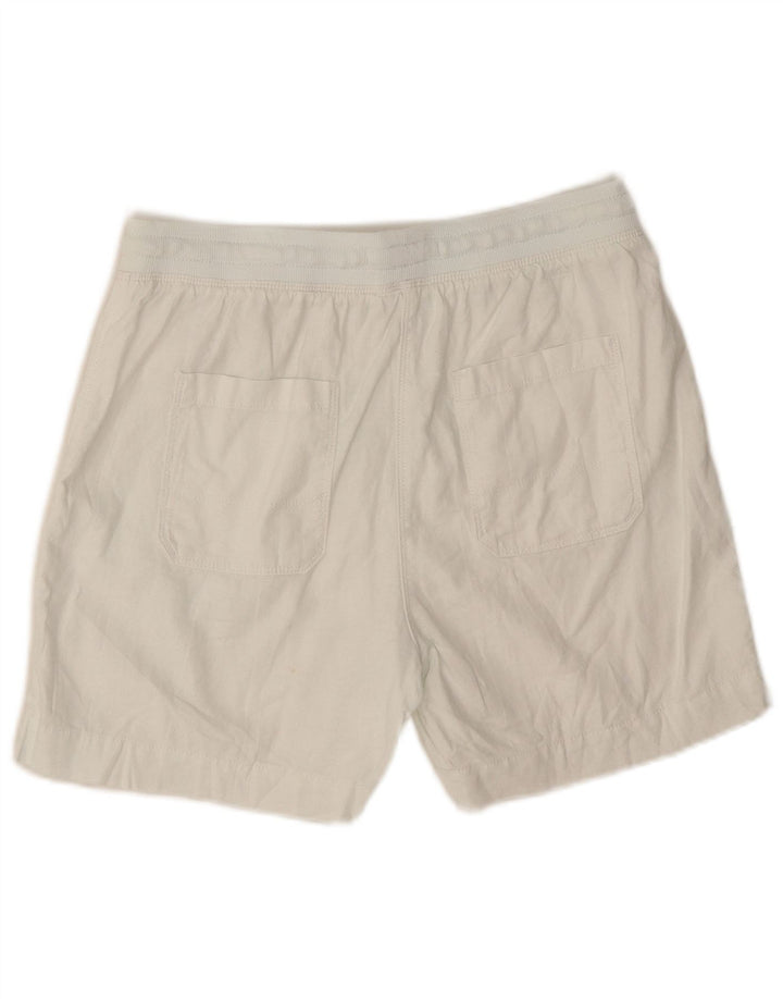 Shorts chino feminino MARKS & SPENCER UK 10 pequeno W28 branco colorblock