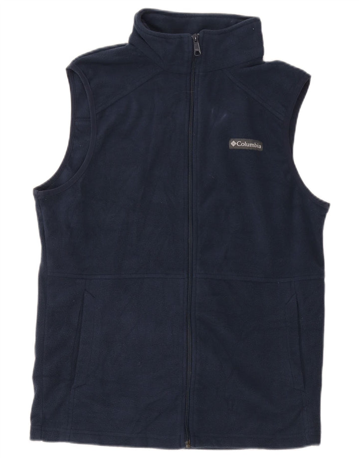 Columbia Mens Fleece Gilet UK 36 Pequeno Poliéster Azul Marinho