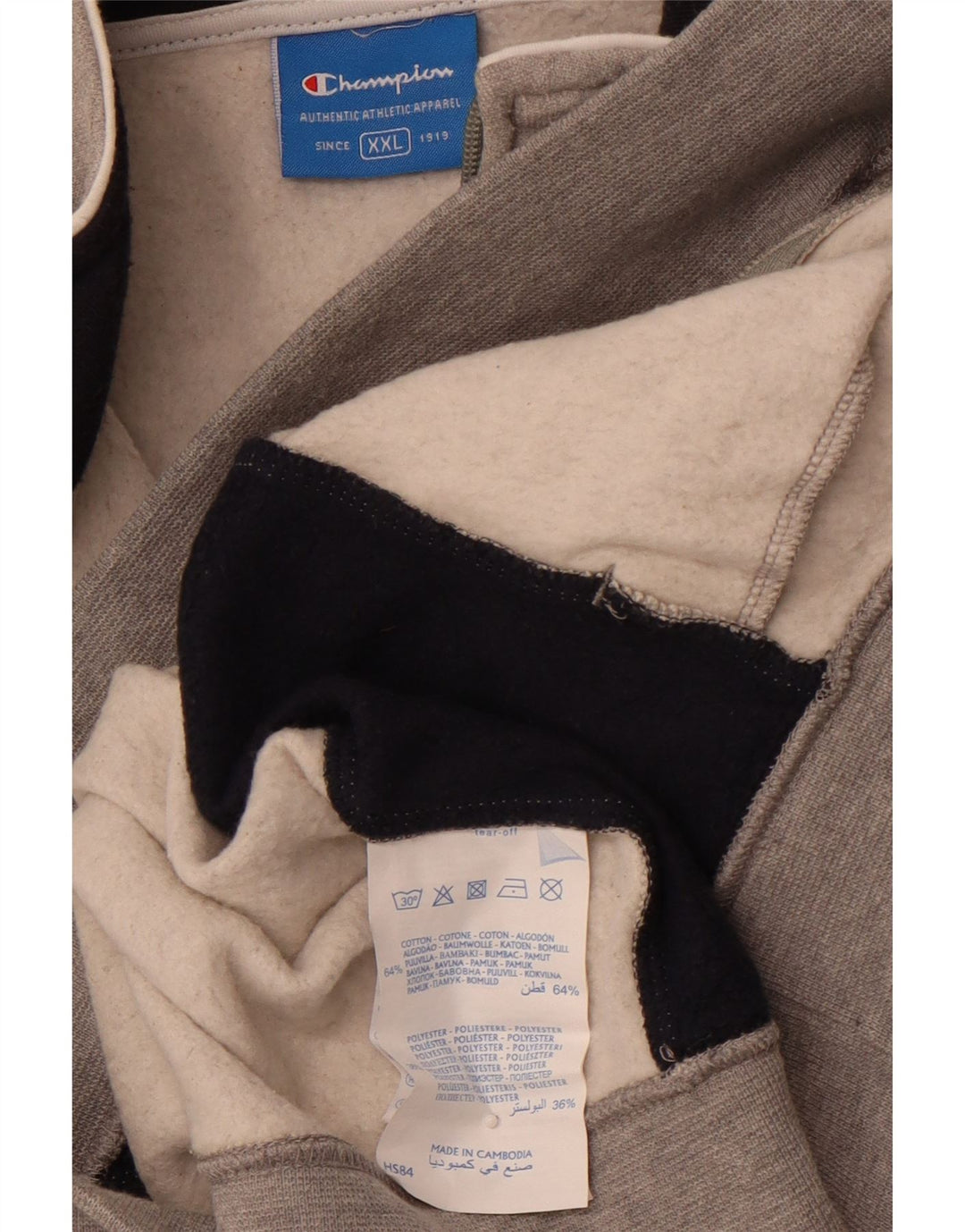 CHAMPION Jaqueta masculina de agasalho 2XL algodão colorblock cinza