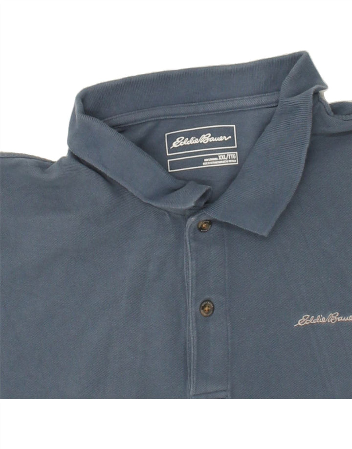 EDDIE BAUER Mens Polo Shirt 2XL Blue Cotton Vintage Eddie Bauer and Second-Hand Eddie Bauer from Messina Hembry 