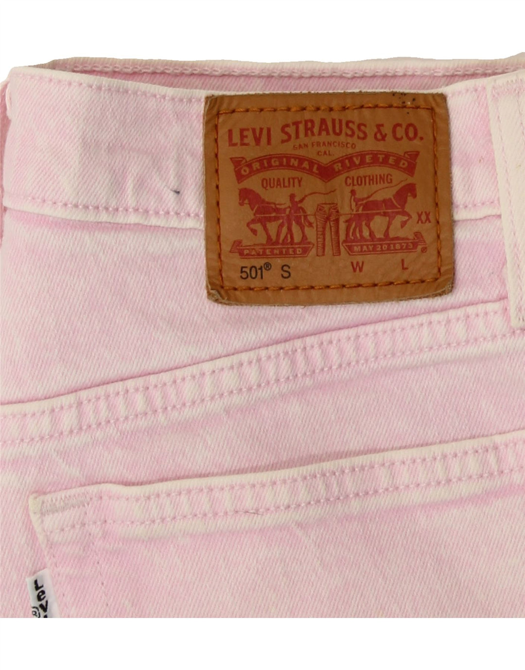 LEVI'S Womens 501 Denim Shorts W25 XS Pink Cotton Vintage Levi's and Second-Hand Levi's from Messina Hembry 