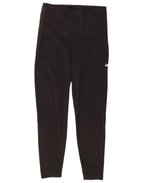Leggings femininos Reebok de cintura alta pequenos nylon preto