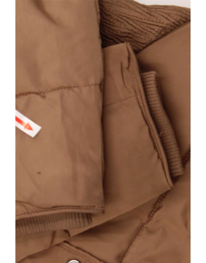 Hobbs Casaco acolchoado feminino Reino Unido 8 Pequeno bloco colorido marrom poliéster
