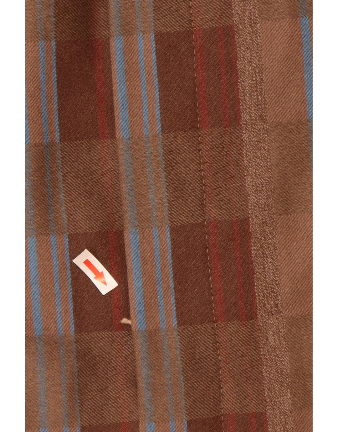 Saia reta feminina vintage de cintura alta IT 44 médio W26 xadrez marrom