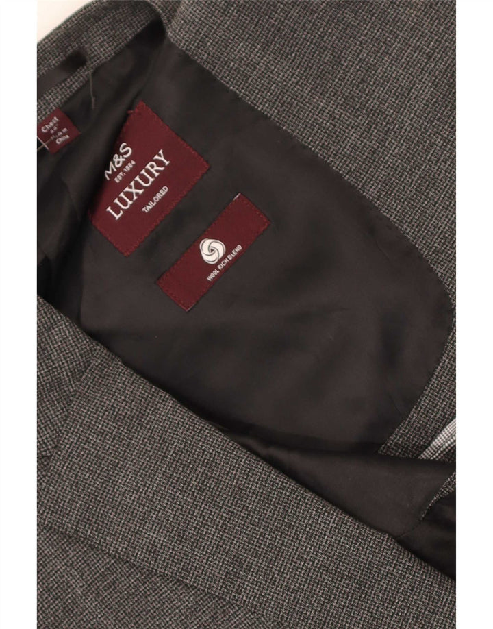 Jaqueta blazer masculina de 2 botões Marks & Spencer Reino Unido 44 XL cinza