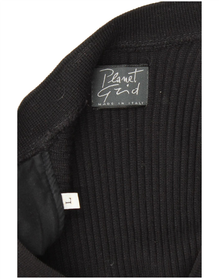 Suéter cardigã masculino vintage sem mangas grande poliacrílico preto