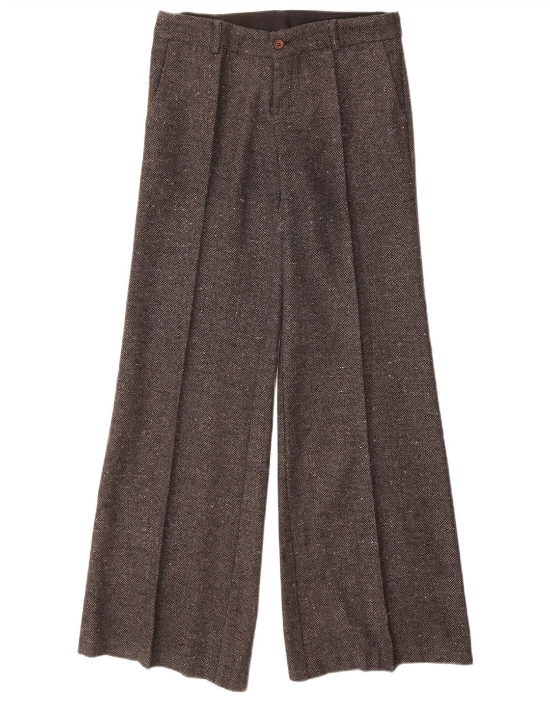 Calça casual feminina VINTAGE IT 40 pequena W28 L32 espinha de peixe cinza