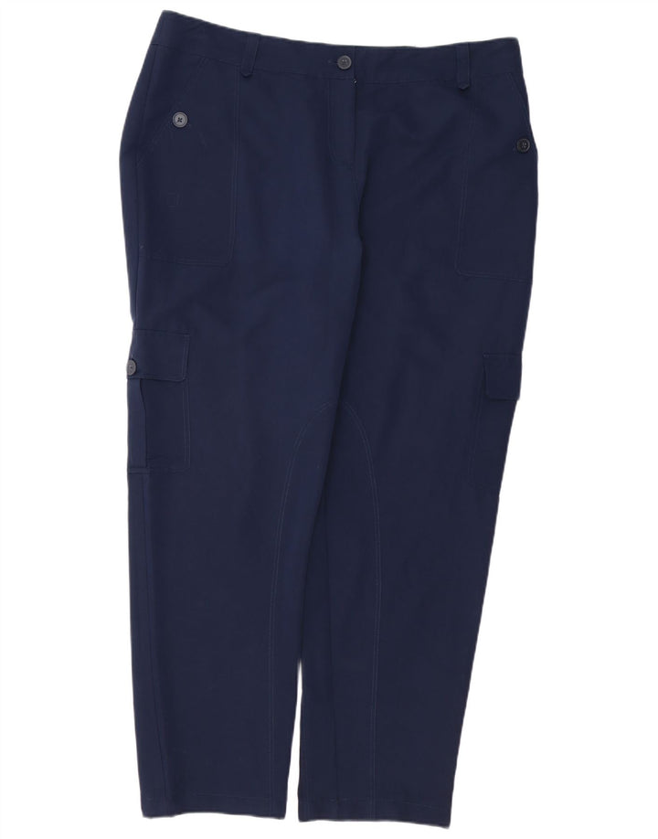 CREW CLOTHING Calça cargo feminina cônica UK 18 XL W40 L30 Azul marinho