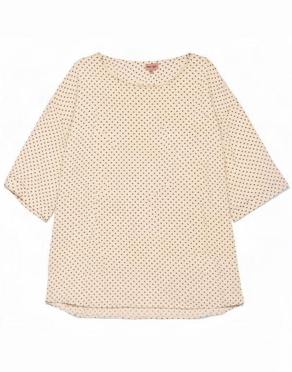 Fase Oito Blusa feminina manga 3/4 Top UK 18 XL Coração manchado branco