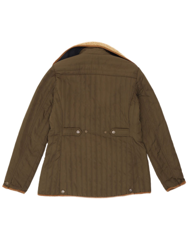 Jaqueta acolchoada feminina UK 12 da Crew Clothing poliéster cáqui médio