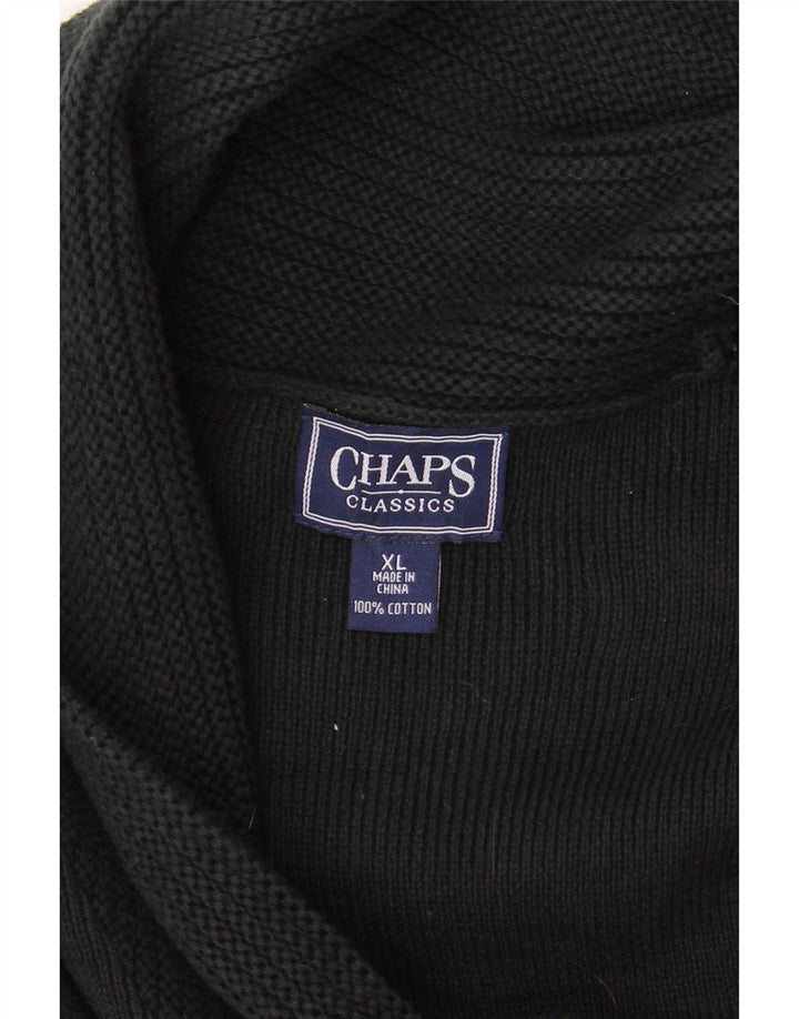 Suéter cardigã feminino CHAPS UK 18 XL algodão preto