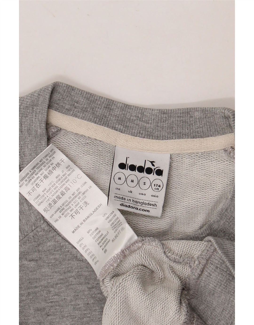 Suéter gráfico masculino DIADORA algodão cinza médio