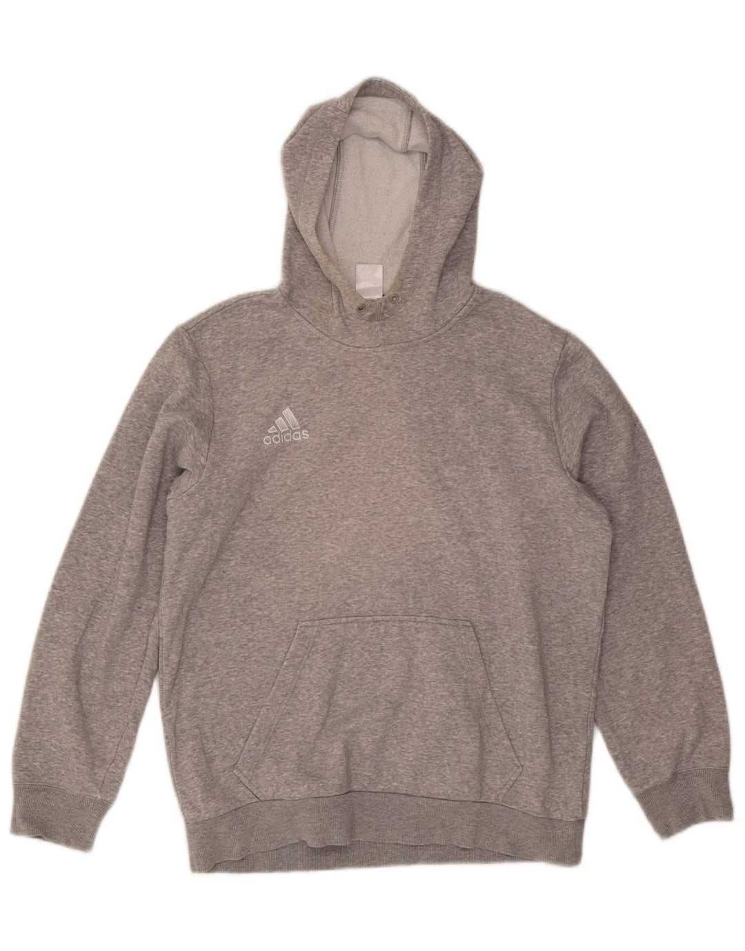 ADIDAS Mens Hoodie Jumper Medium Grey Cotton Vintage Adidas and Second-Hand Adidas from Messina Hembry 