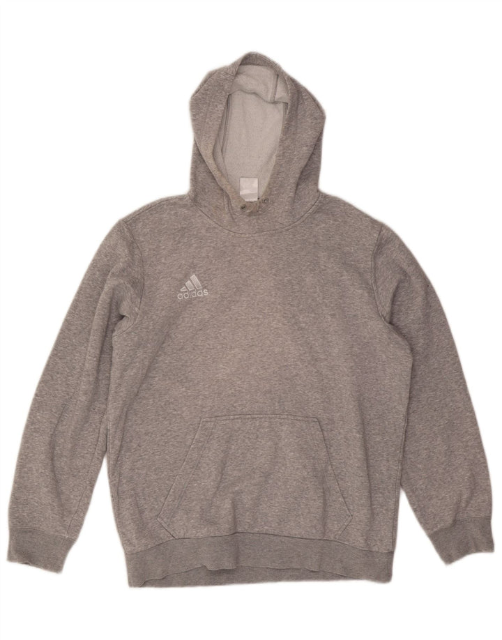 ADIDAS Mens Hoodie Jumper Medium Grey Cotton Vintage Adidas and Second-Hand Adidas from Messina Hembry 