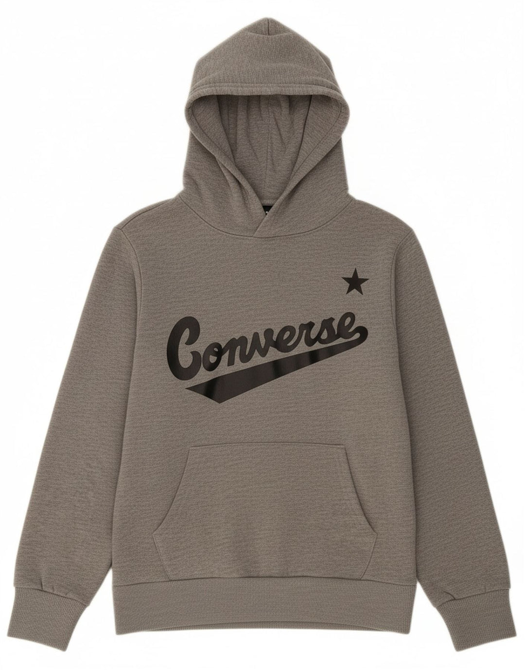 Suéter com capuz gráfico CONVERSE Boys 10-11 anos algodão cinza médio