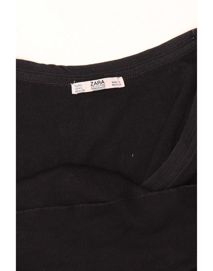 Zara Womens Vest Top UK 14 Grande Preto