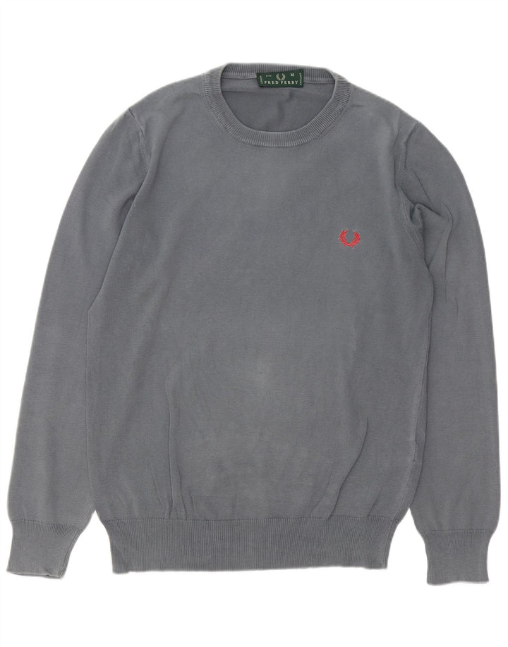 FRED PERRY Suéter masculino com gola redonda e algodão cinza médio