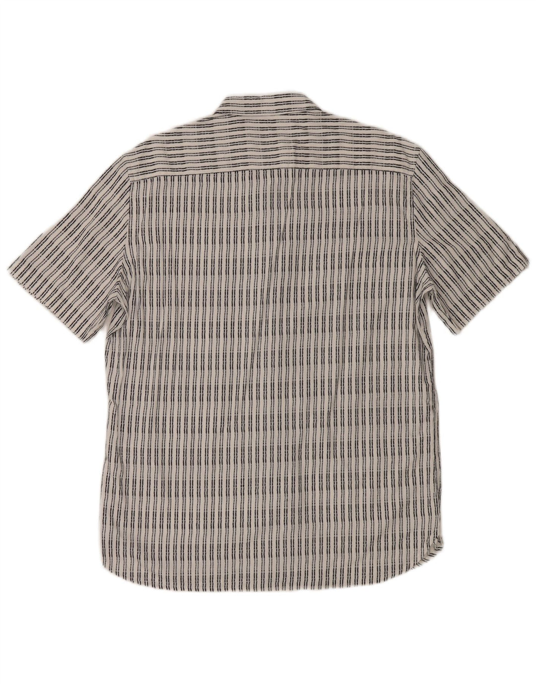 Camisa masculina de manga curta French Connection grande viscose listrada branca