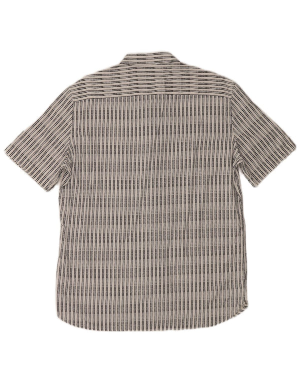 Camisa masculina de manga curta French Connection grande viscose listrada branca