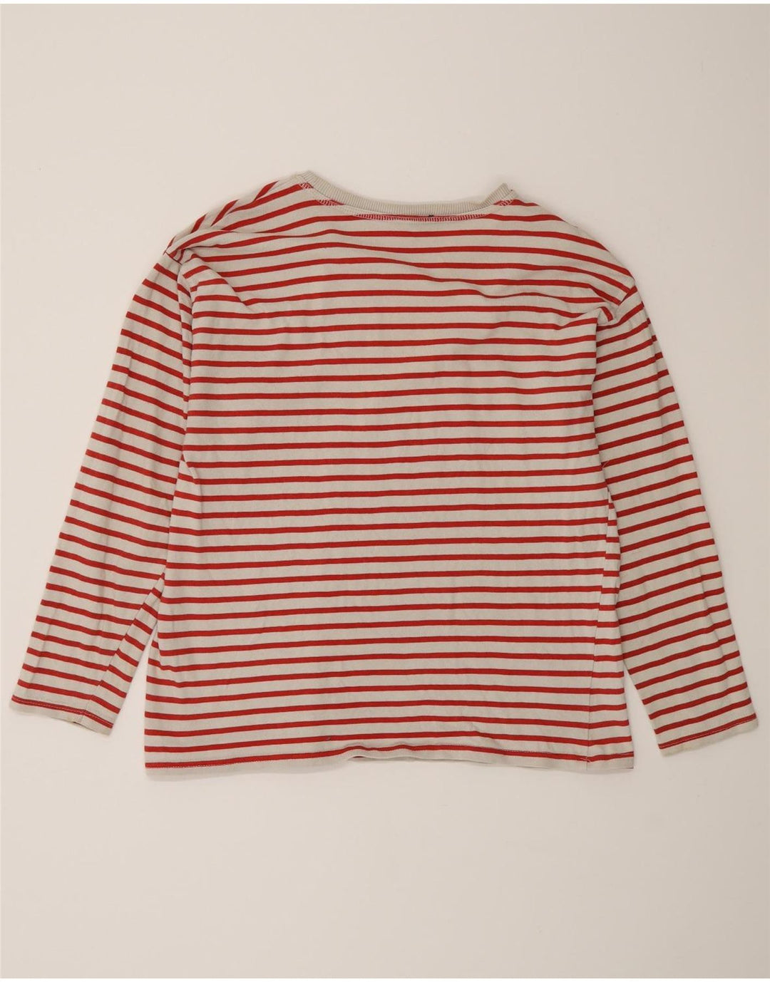 Top feminino Zara de manga comprida UK 16 grande algodão listrado vermelho