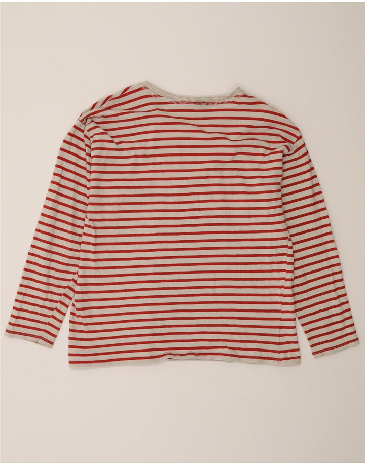 Top feminino Zara de manga comprida UK 16 grande algodão listrado vermelho