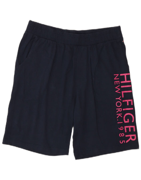 Tommy Hilfiger Mens Graphic Sport Shorts Grande Algodão Azul Marinho