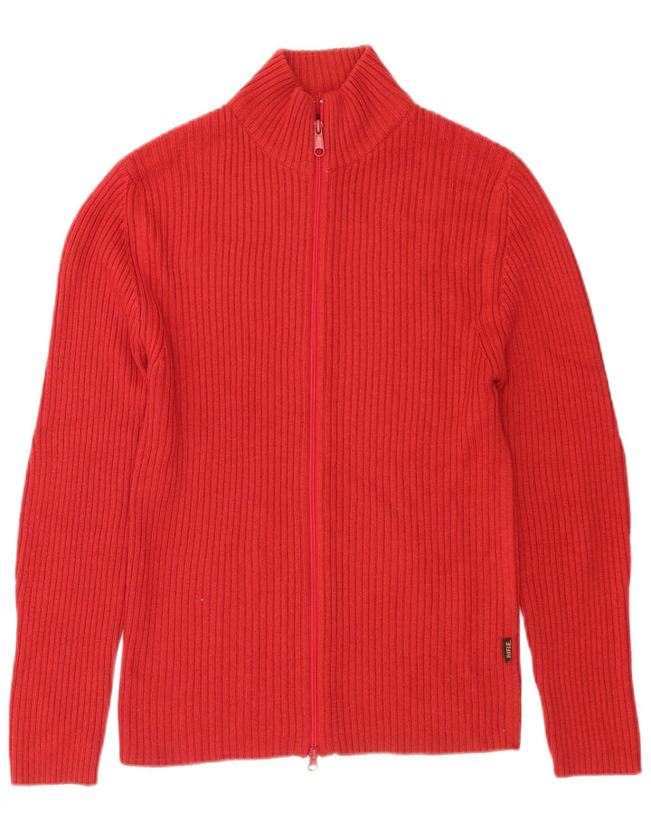 Rifle Mens Cardigan Suéter Grande Lã Merino Vermelha