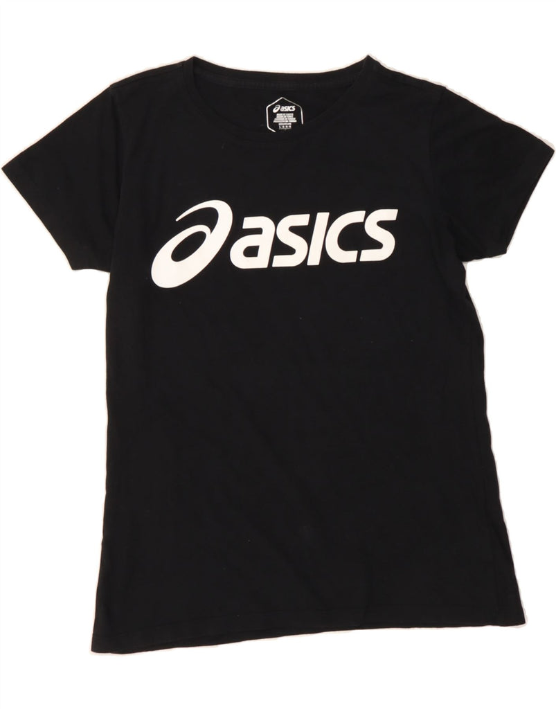 ASICS Womens Graphic T-Shirt Top UK 14 Large Black Vintage Asics and Second-Hand Asics from Messina Hembry 