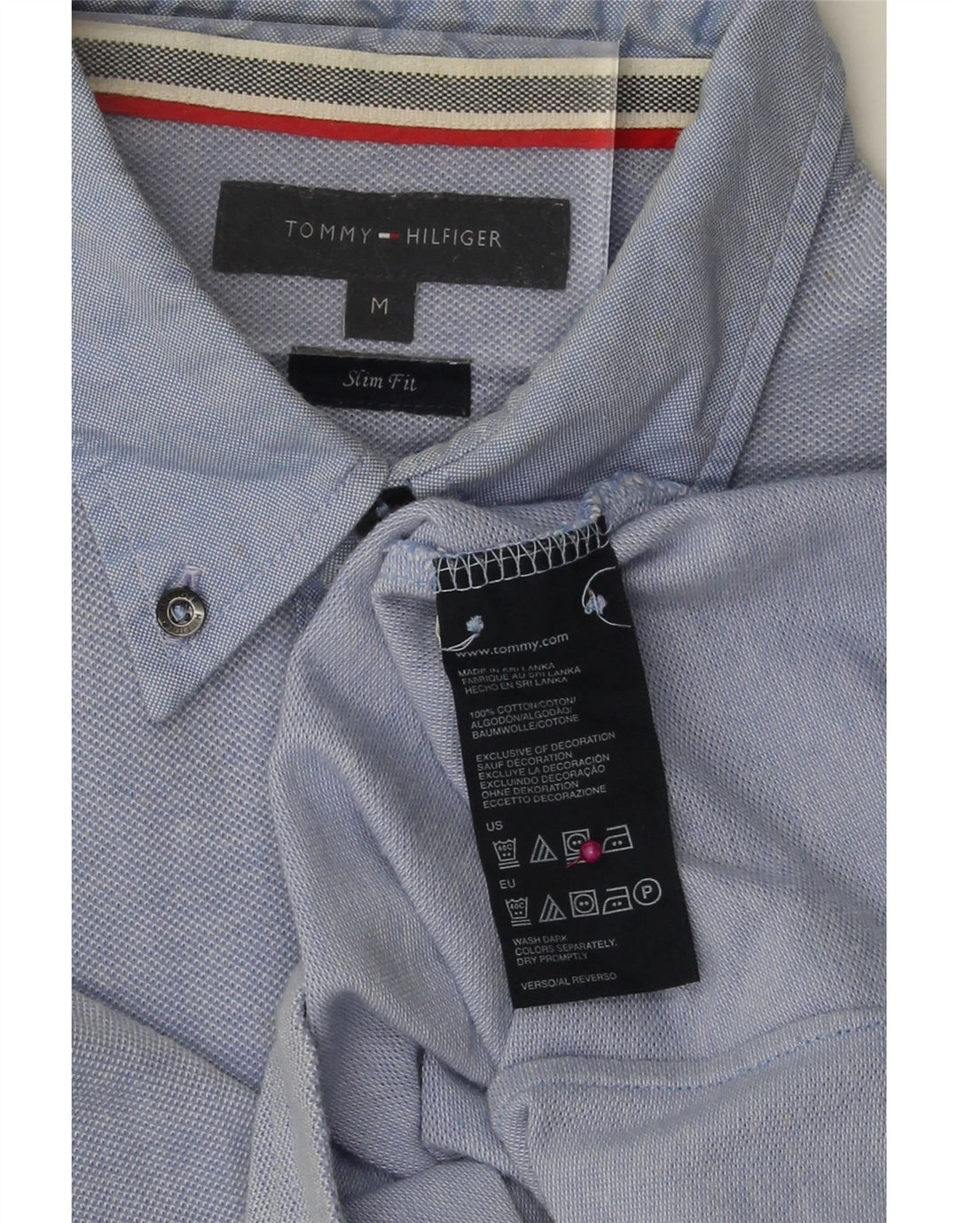 Camisa pulôver masculina TOMMY HILFIGER algodão azul médio