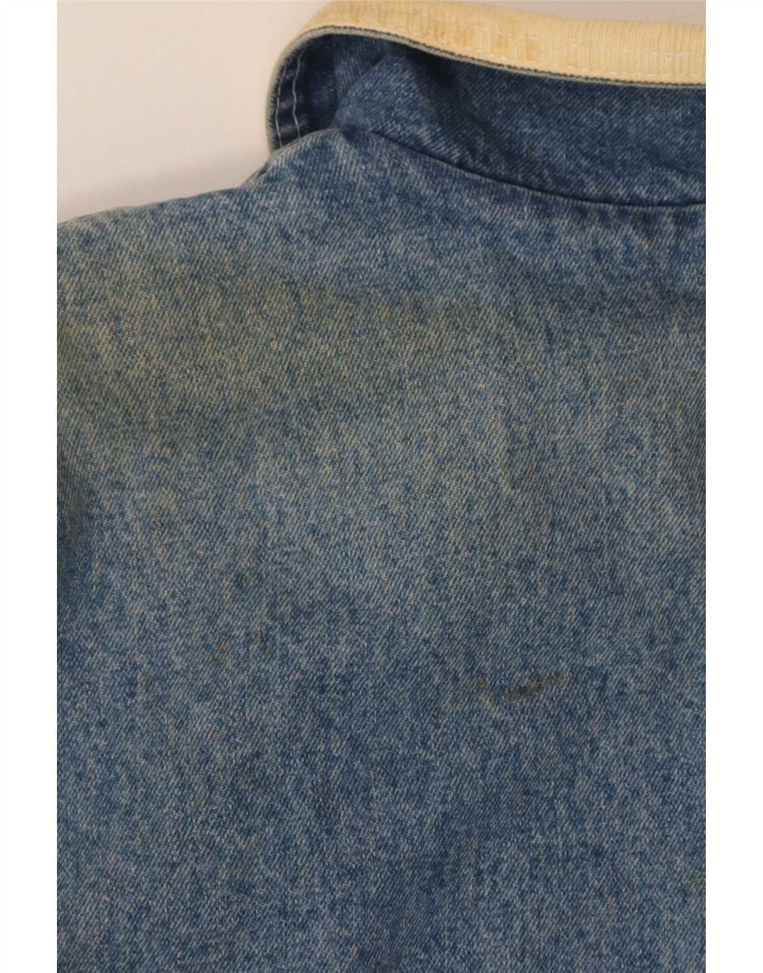 Jaqueta jeans masculina Sherpa Outsider UK 40 grande algodão azul